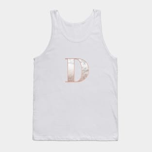 Monogram rose gold glitter marble D Tank Top